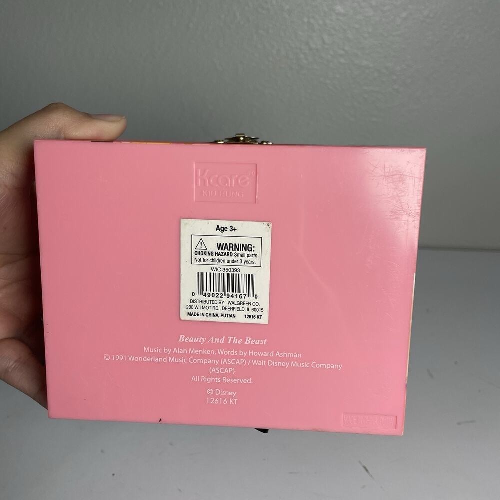 Vintage 90s Disney Princess Belle Beauty & The Beast Music Jewelry Box - Works! - Picture 8 of 8